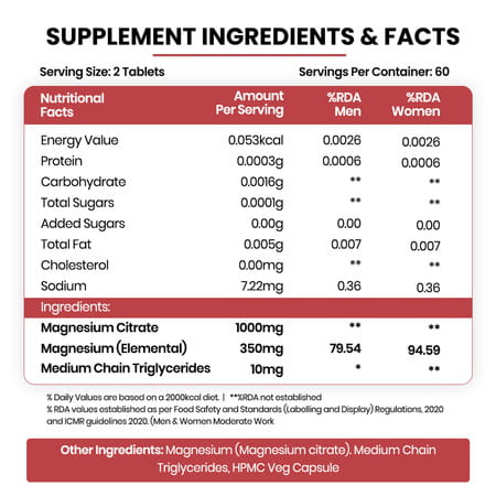 Vlado'S Himalayan Organics Magnesium Citrate (Chelated) 1000mg | 120 Veg Capsules
