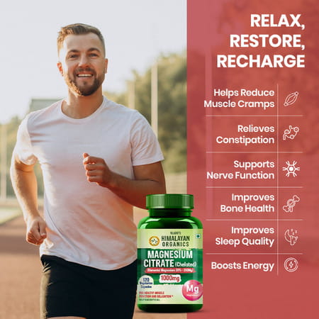 Vlado'S Himalayan Organics Magnesium Citrate (Chelated) 1000mg | 120 Veg Capsules