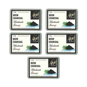 Ynb Yours Natural Buddy Organic Neem Charcoal Handmade Sls & Paraben Free Soap 120g (pack Of 5)