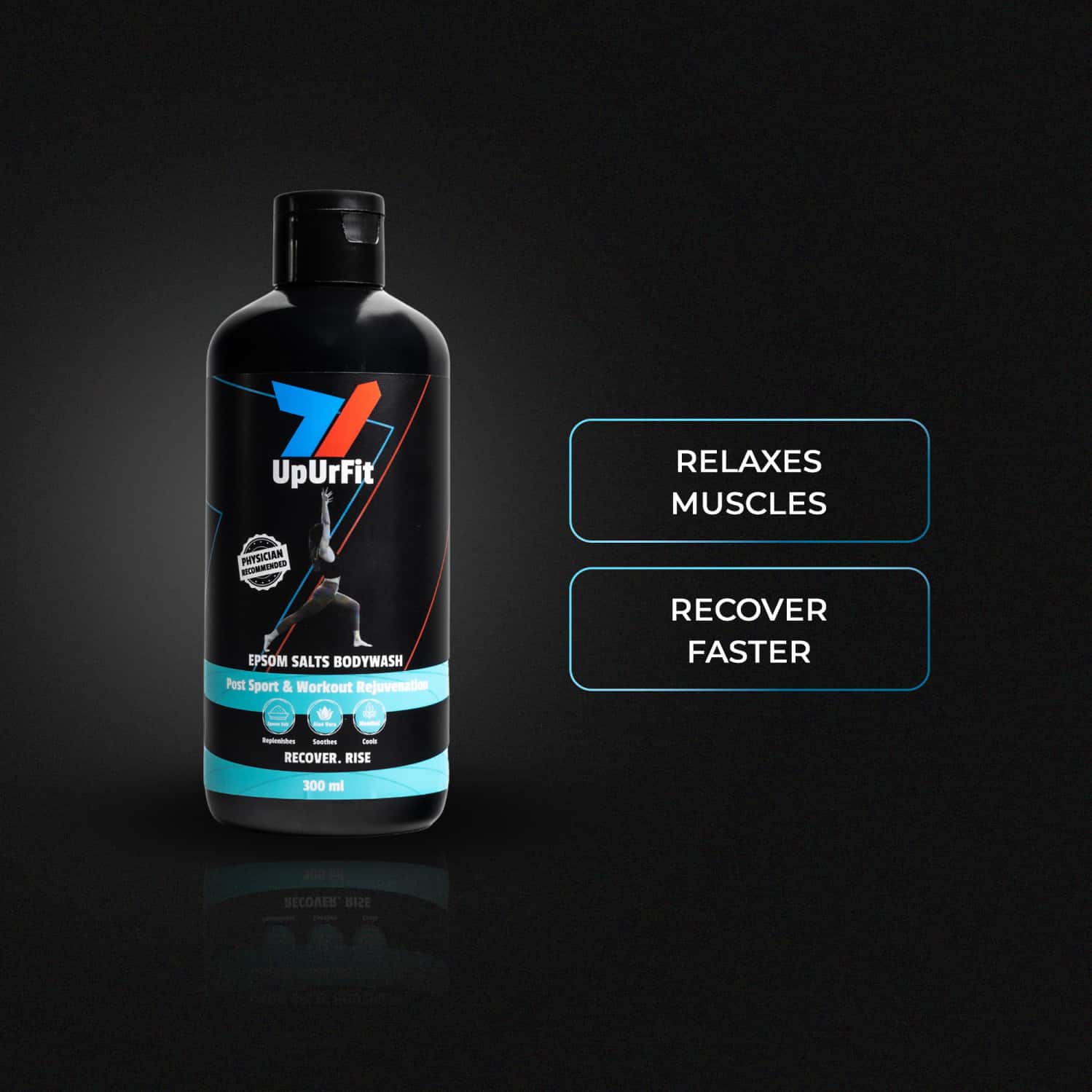 Upurfit Epsom Salts Infused Body Wash Shower Gel For Workout Recovery Relaxation & Rejuvenate 300ml