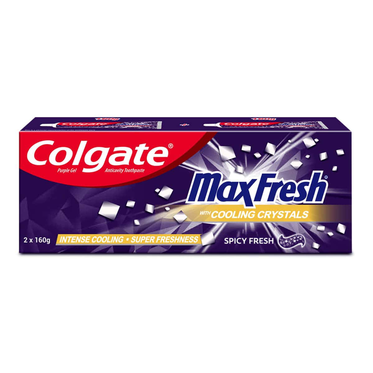 Colgate Maxfresh 320g (160g X 2 | Pack Of 2) Purple Gel Paste With Menthol For Super Fresh Breath