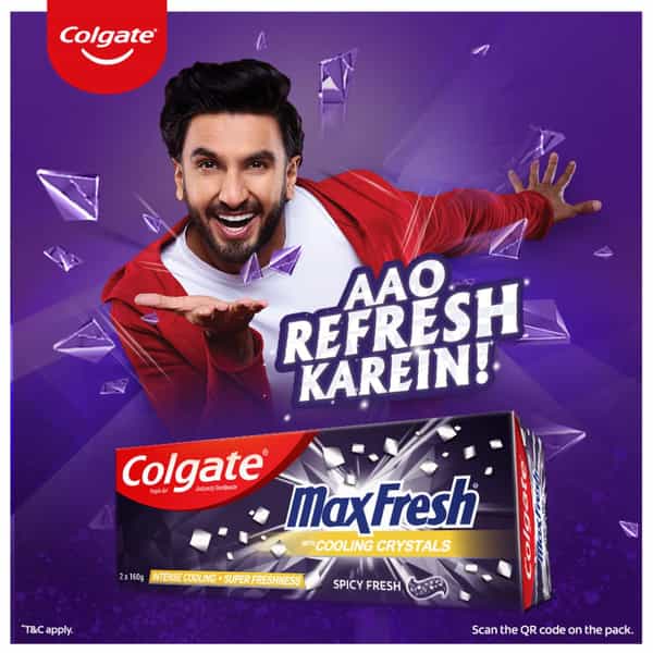 Colgate Maxfresh 320G (160G X 2 | Pack Of 2) Purple Gel Paste With Menthol For Super Fresh Breath