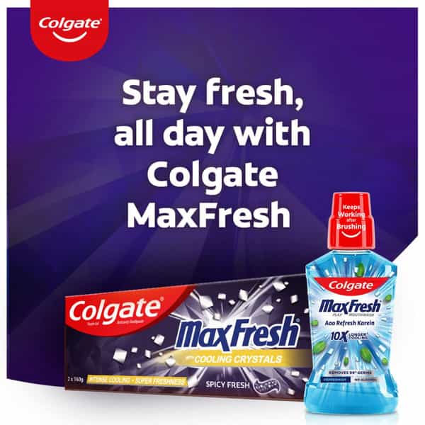 Colgate Maxfresh 320G (160G X 2 | Pack Of 2) Purple Gel Paste With Menthol For Super Fresh Breath