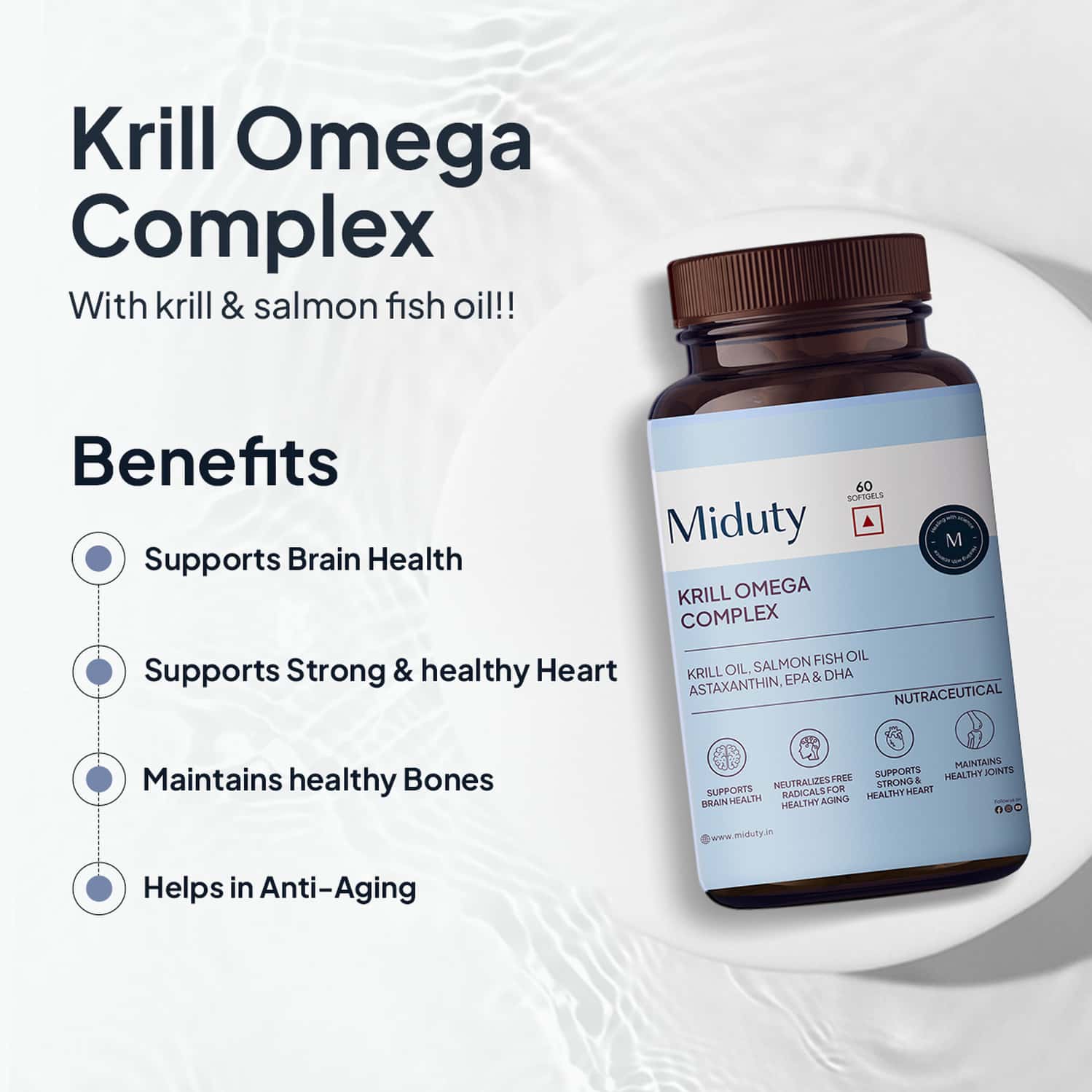 Buy MIDUTY PALAK NOTES ANTARCTIC KRILL OIL OMEGA3 CAPSULE WITH