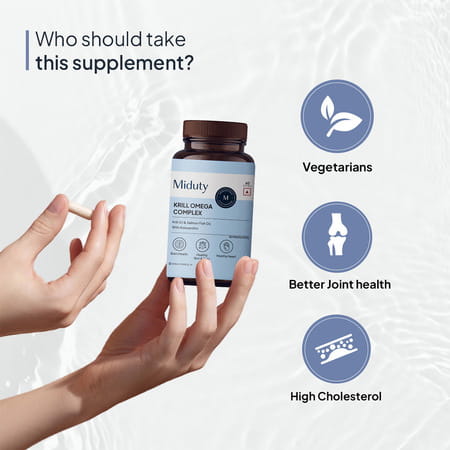 Miduty Krill Omega Complex - Omega 3 - Epa & Dha - Heart & Brain Health - Astaxanthin - 60 Softgels
