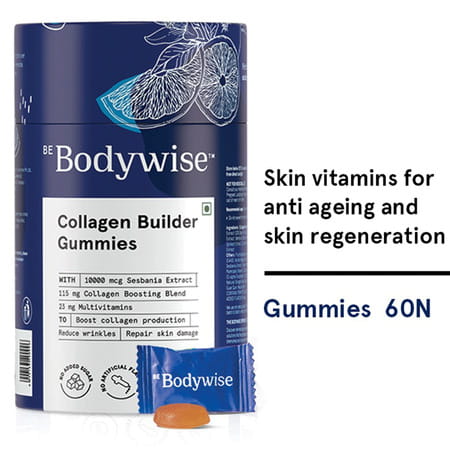 Be Bodywise Collagen Skin Gummies | No Added Sugar | Anti Ageing | 60 Gummies