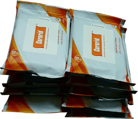 Cororid Disinfectant Cleaning Wipes 10 | Pack Of 10 Wipes Each