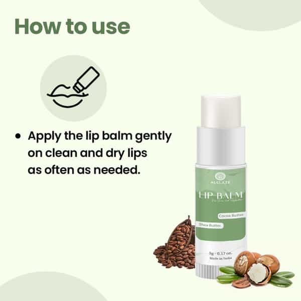 Alglaze Lip Balm With Jojoba Oil & Shea Butter | Hydrates| Softens & Adds Natural Shine | G