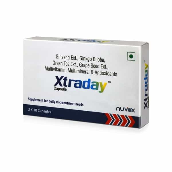 Nuvox Xtraday Multivitamins Strengh & Immunity Booster Green Tea Ext 30 Mg (3 X 10 Capsules)