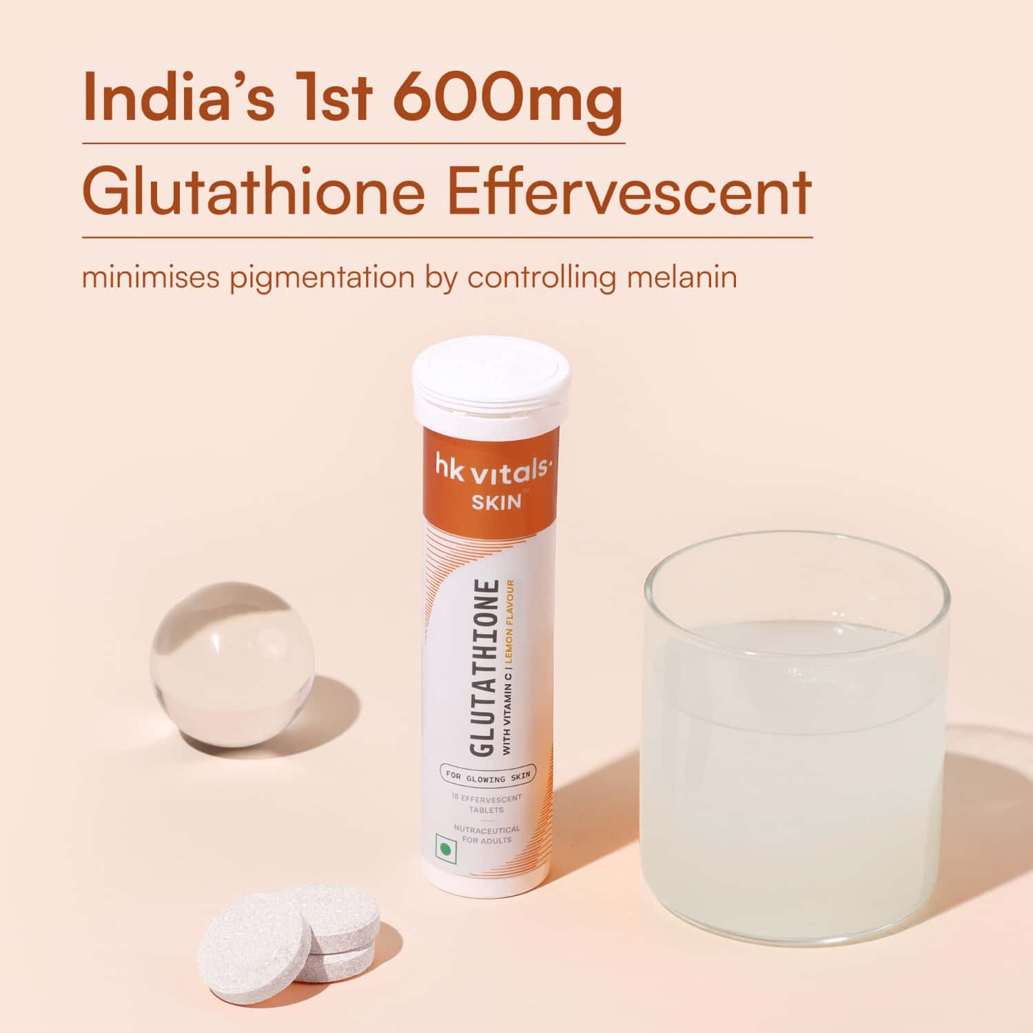 Hk Vitals Glutathione (Lemon | 15 Effervescent Tablets)