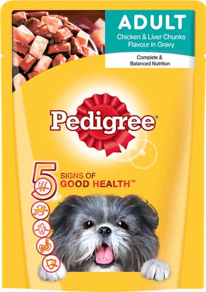 Pedigree Chicken & Liver Chunks Wet Adlt 80G