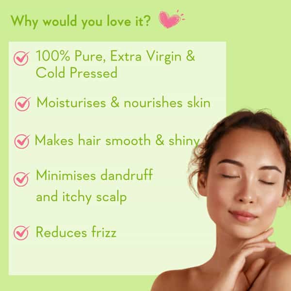 Wishcare 100% Pure Cold Pressed Olive Oil For Healthy Hair And Glowing Skin (200Ml)