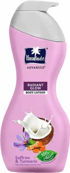 Parachute Advansed Radiant Glow Body Lotion With Saffron & Turmeric Naturally Bright Skin 400 Ml