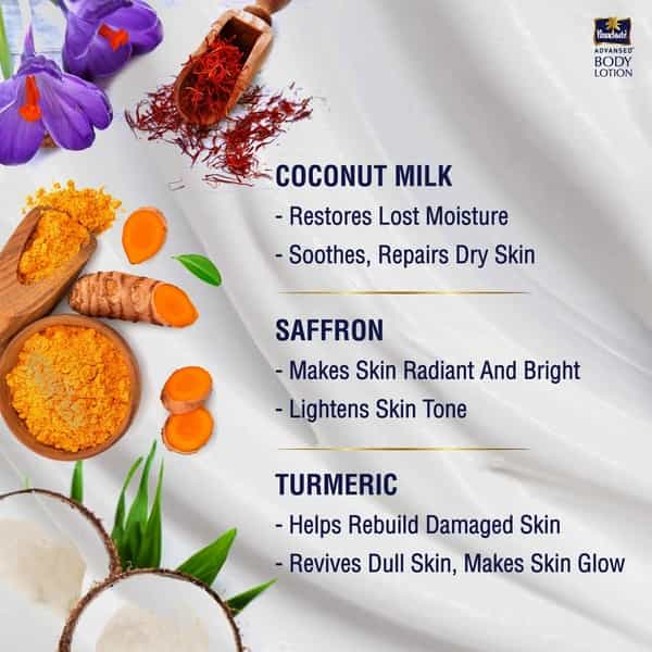 Parachute Advansed Radiant Glow Body Lotion With Saffron & Turmeric Naturally Bright Skin 400 Ml