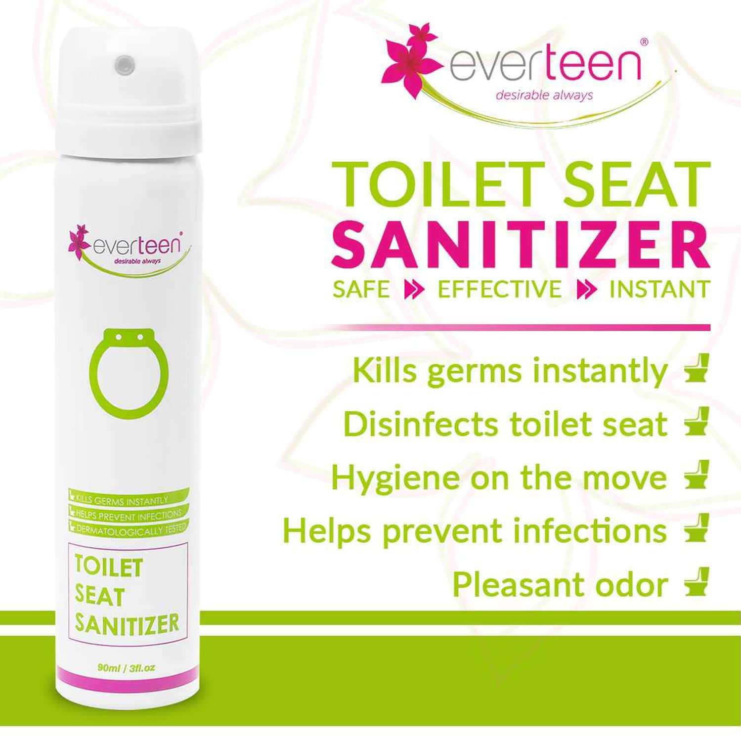 Buy EVERTEEN INSTANT TOILET SEAT SANITIZER SPRAY FOR WOMEN 4 PACKS