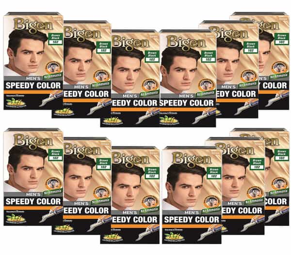 Bigen Men's Speedy Color Brown Black 102 80G (Pack Of 12)