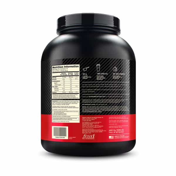 Optimum Nutrition (On) Gold Standard 100% Whey Protein Mocha Cappuccino Flavour 5 Lbs 2.27Kg Powder