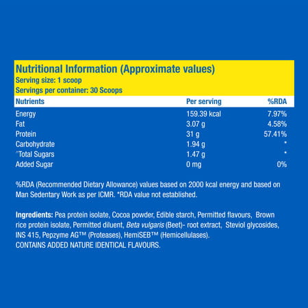 Fast&Up Vegan Plant Protein -31g Protein (Chocolate)