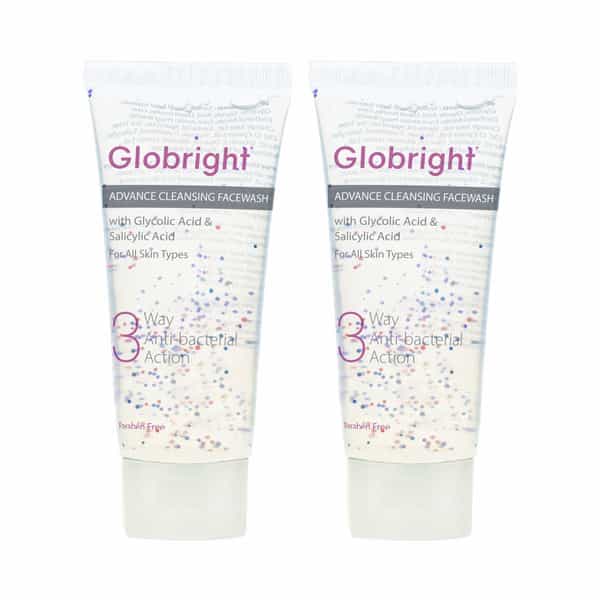 Globright 3 Way Antibacterial Face Wash 100 Ml | Salicylic Acid 0.5 % | Soap Free (Pack Of 3)