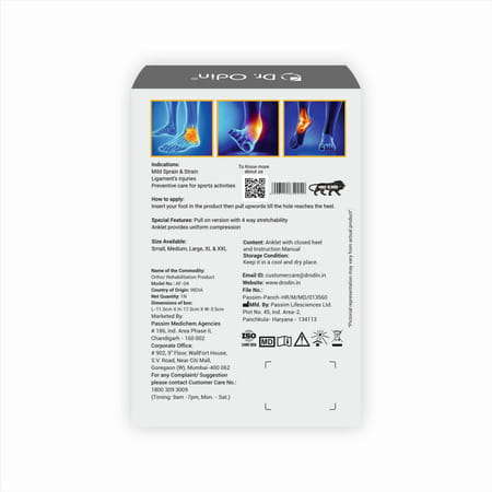 Dr. Odin Ankle Support Brace With Closed Heel | Ankle Binder Pain Relief For Sprained Ankle (Small)