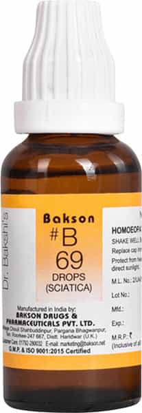 Dr Bakshi's Bakson Homoeopathy B69 Sciatics Drops 30 Ml