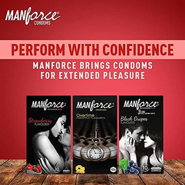 Manforce Condoms Combo Pack (3In1 Strawberry | Black Grapes & Extra Dotted Pineapple)(Pack Of 3)