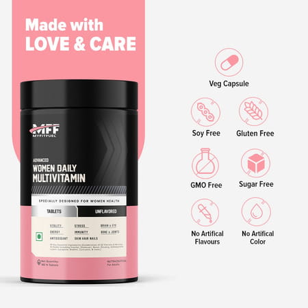 Myfitfuel Advance Women Multivitamin Daily Essential - 37 Herbs- Vitamins & Minerals (120 Tablets)
