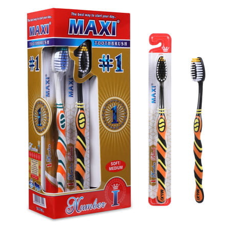 Maxi 1 Number Soft Toothbrush (pack Of 12)