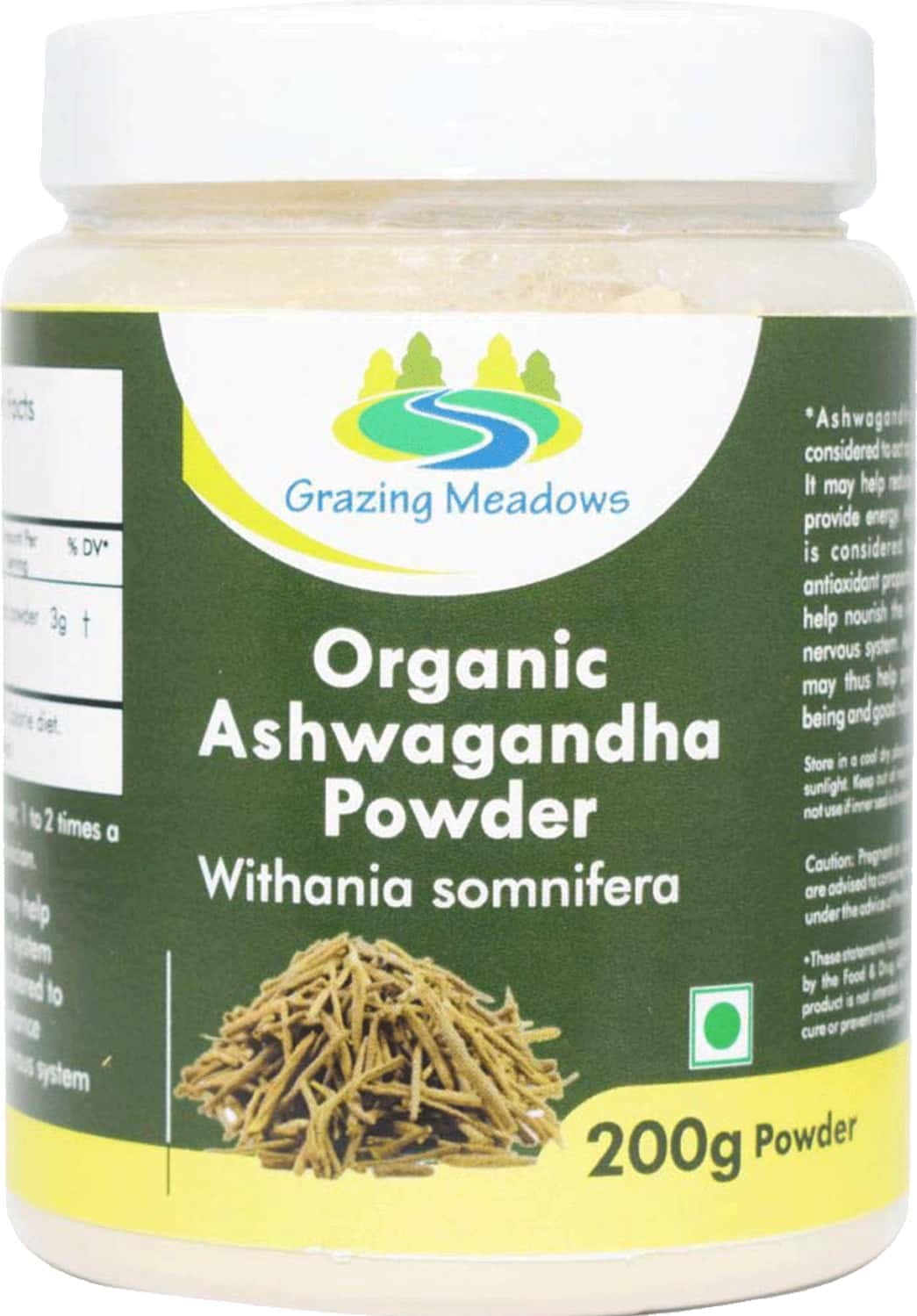 Grazing Meadows Organic Ashwagandha Powder/Withania Somnifera 200 Gms (Pack Of 4)