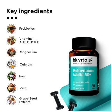 Hk Vitals Multivitamin Adults 50+ (30 Tabs) | For Joints | Heart | Energy & Healthy Ageing