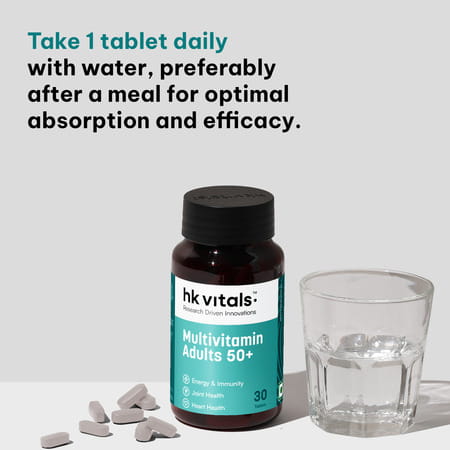 Hk Vitals Multivitamin Adults 50+ (30 Tabs) | For Joints | Heart | Energy & Healthy Ageing