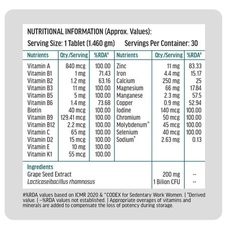 Hk Vitals Multivitamin Adults 50+ (30 Tabs) | For Joints | Heart | Energy & Healthy Ageing