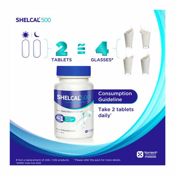 Shelcal 500Mg Bottle Of 30 Tablets