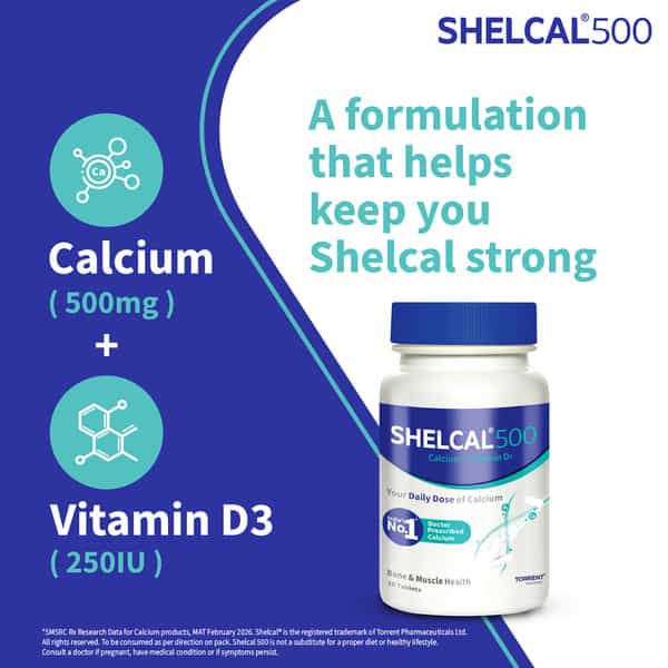 Shelcal 500Mg Bottle Of 30 Tablets