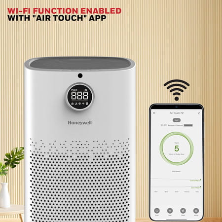 Honeywell Air Touch P2 - Air Purifier For Home | 4 Stage Filtration | Covers 853sq.Ft | Wifi & Alexa