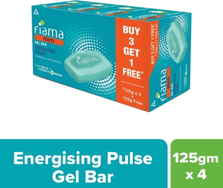 Fiama Gel Bathing Soap - Energizing Sport For Men Buy3 Get1 Free (125gm)