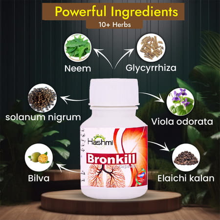 Hashmi Bronkill Capsules To Treat The Chronic Disease Of Asthma 20 Capsules