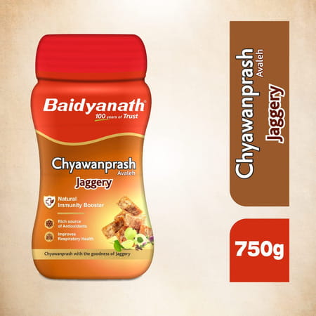 Baidyanath Jaggery Chyawanprash - Enriched With Amla & Pure Desi Ghee | All Age Groups | 750gm