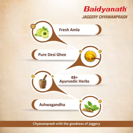 Baidyanath Jaggery Chyawanprash - Enriched With Amla & Pure Desi Ghee | All Age Groups | 750gm