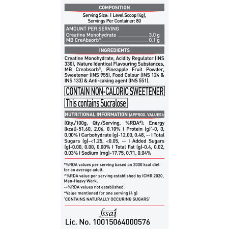 Muscleblaze Creatine Monohydrate Cream With Creabsorb | 320g | Juicy Berries With Shaker | 650ml