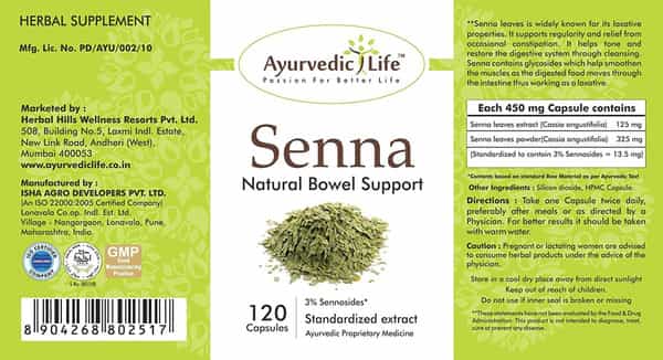 Ayurvedic Life Senna 120 Capsules - Pack Of 4