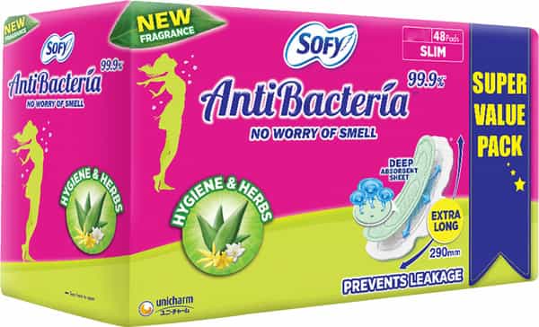 Sofy Antibacteria Slim Xl Size (290 Mm) Sanitary Pads 48 No's