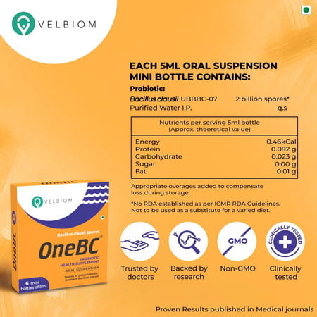 One Bc Probiotic Supplement| Alleviate Diarrhea|For Men & Women 6 X 5Ml Drink (30 Ml)