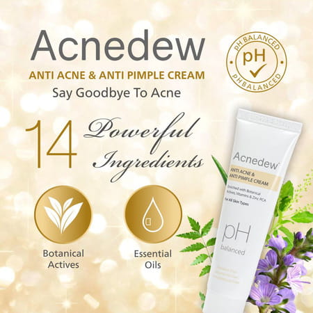 Acnedew Anti Acne & Pimple Cream | With Glycolic Acid & Zinc Pca | Paraben Free (25 Gm Pack Of 4)