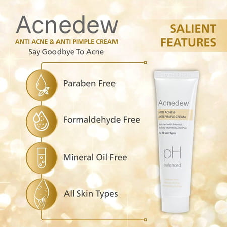 Acnedew Anti Acne & Pimple Cream | With Glycolic Acid & Zinc Pca | Paraben Free (25 Gm Pack Of 4)