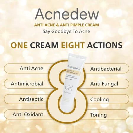Acnedew Anti Acne & Pimple Cream | With Glycolic Acid & Zinc Pca | Paraben Free (25 Gm Pack Of 4)
