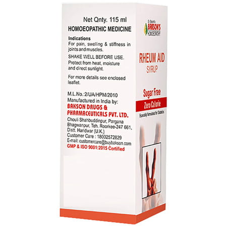 Baksons Homoeopathy Rheum Aid Syrup Sugar Free 115 Ml
