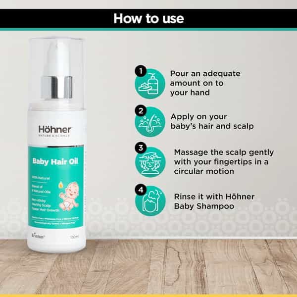 Hohner Baby Hair Oil | 100% Natural Non-Sticky With No Paraben Mineral Oil And Phthalate|100Ml