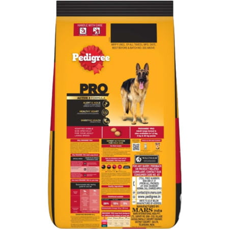 Pedigree Pro Adult Large Breed | 10 Kg Dry Dog Food | Vet Trusted Brand (18 Months Onwards)