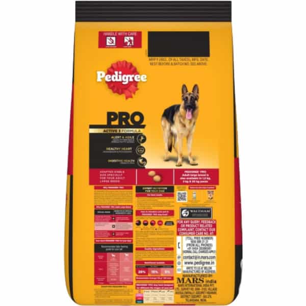 Pedigree Pro Adult Large Breed | 10 Kg Dry Dog Food | Vet Trusted Brand (18 Months Onwards)